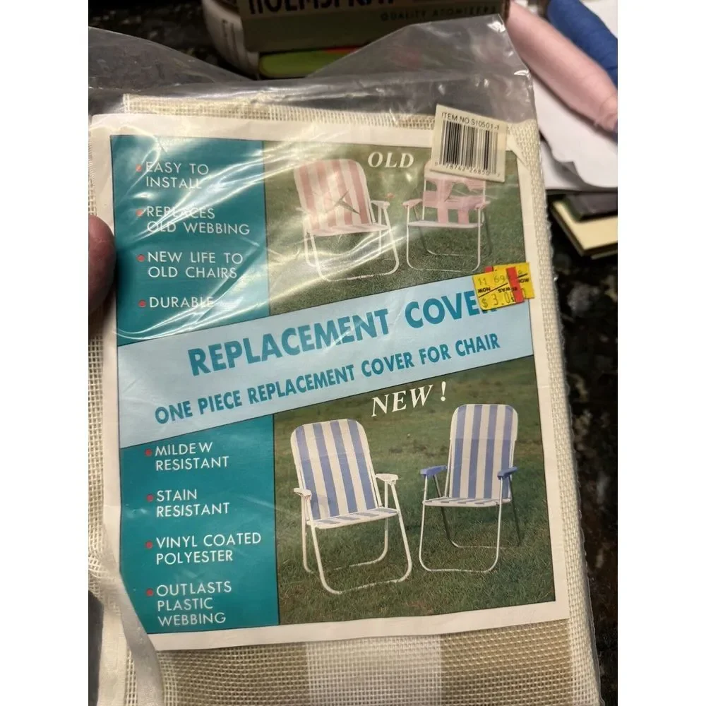 VTG Replacement Gold Cover Aluminum Chaise Lounge Lawn Chair Retro Chic. Sealed!